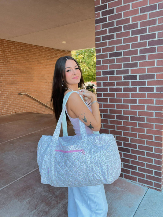 Pink Floral Duffel Bag