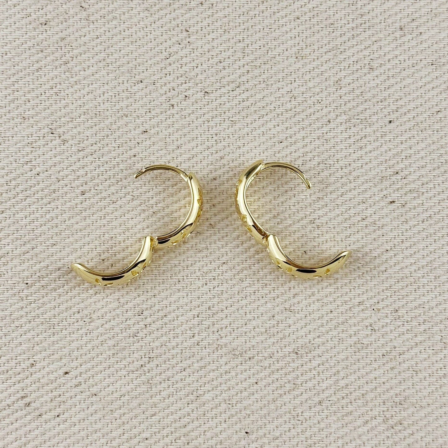 18k Gold Filled Leaves Huggies