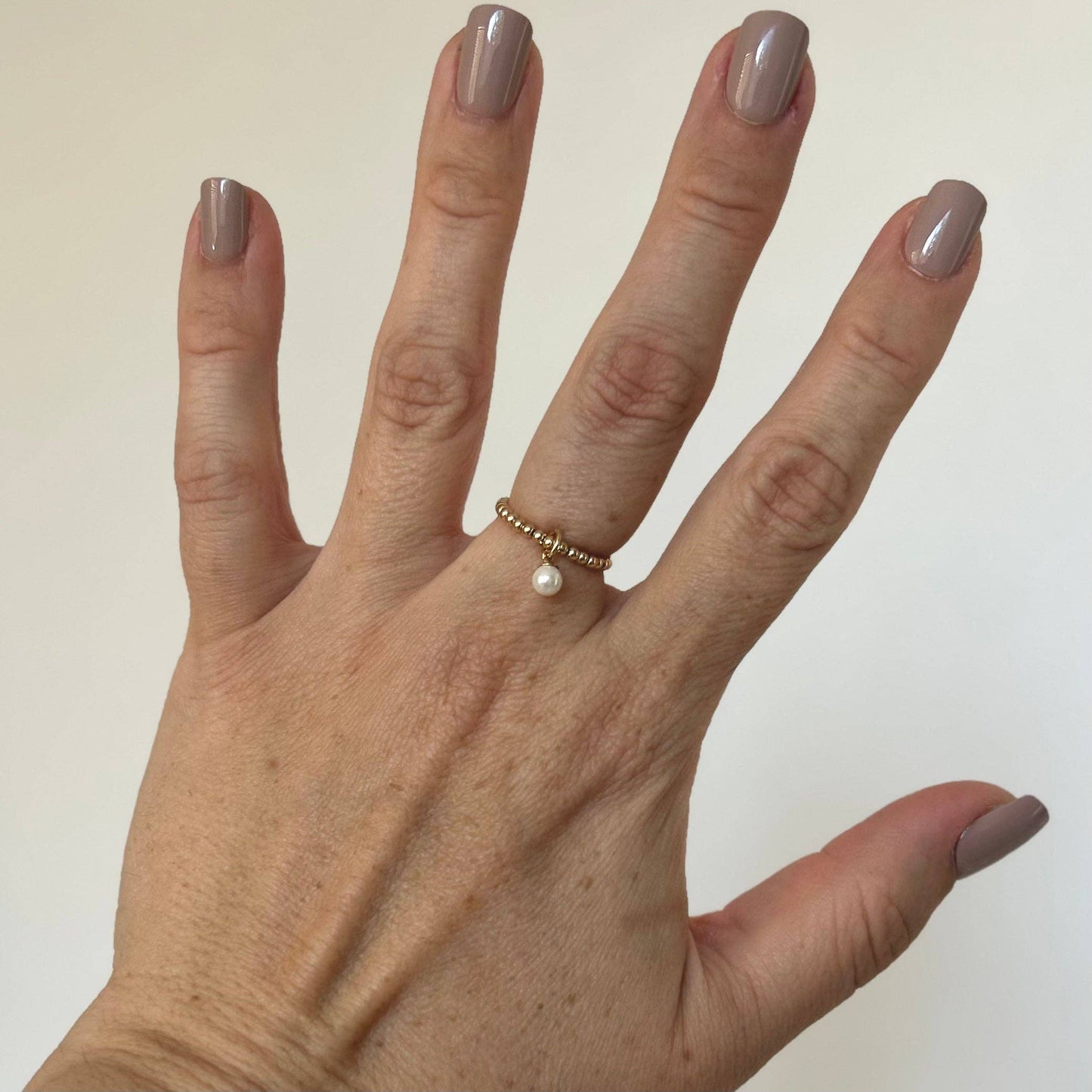 2mm Maya Ring with Pearl Charm