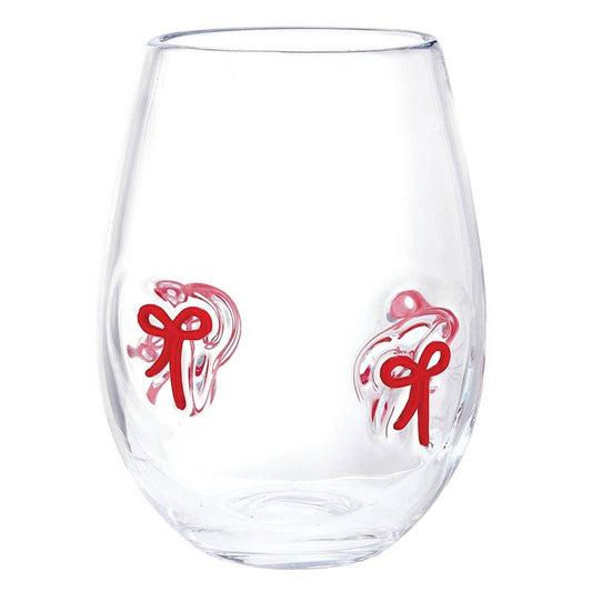 Icon Wine Glass - Red Bow