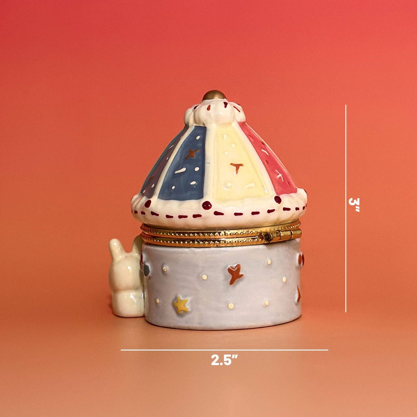 Carousel Bunny Hand Painted Trinket Box