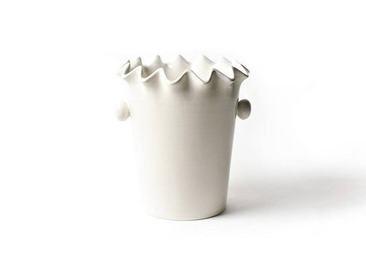 Signature White Ruffle Ice Bucket