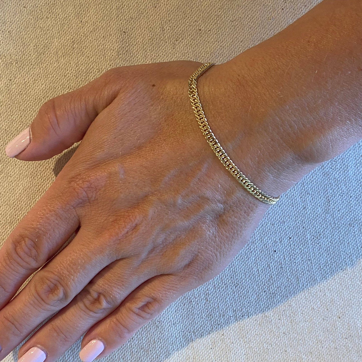 18k Gold Filled Double Curb Chain Bracelet Cuban