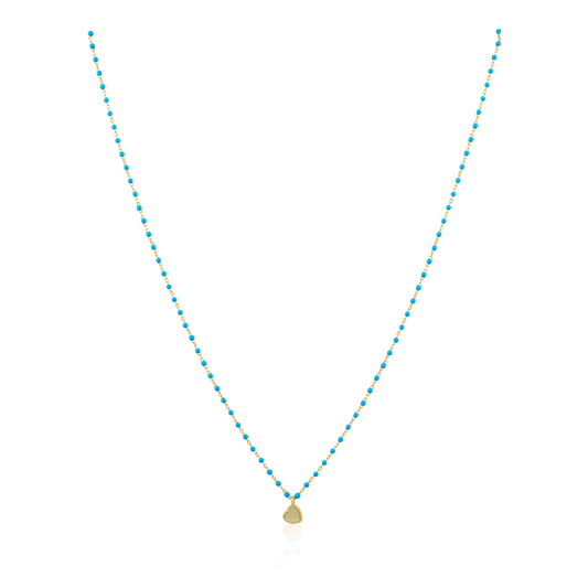 Elsa Mini Heart Necklace - Turquoise