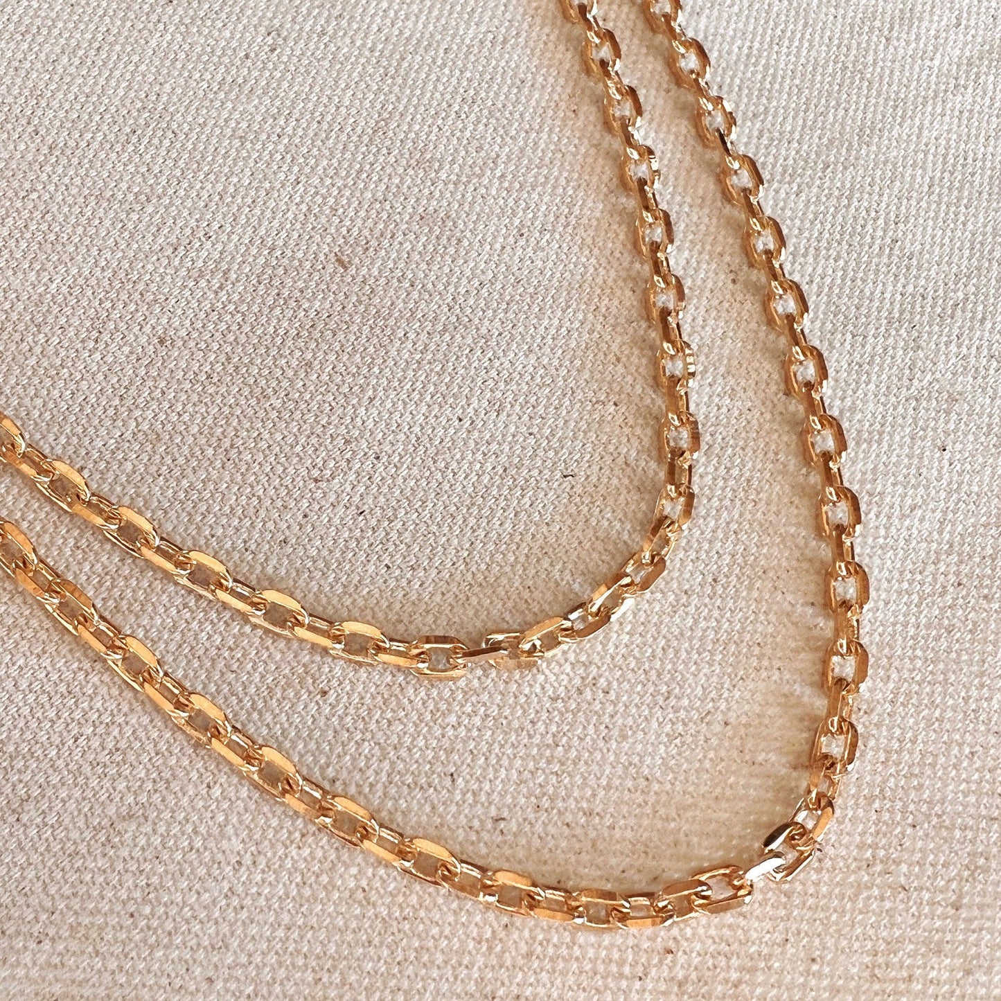 Square 18k Gold Filled Link Chain