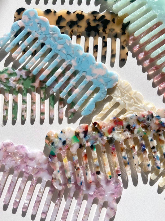 Wavy Acetate Hair Comb | Eco-Friendly