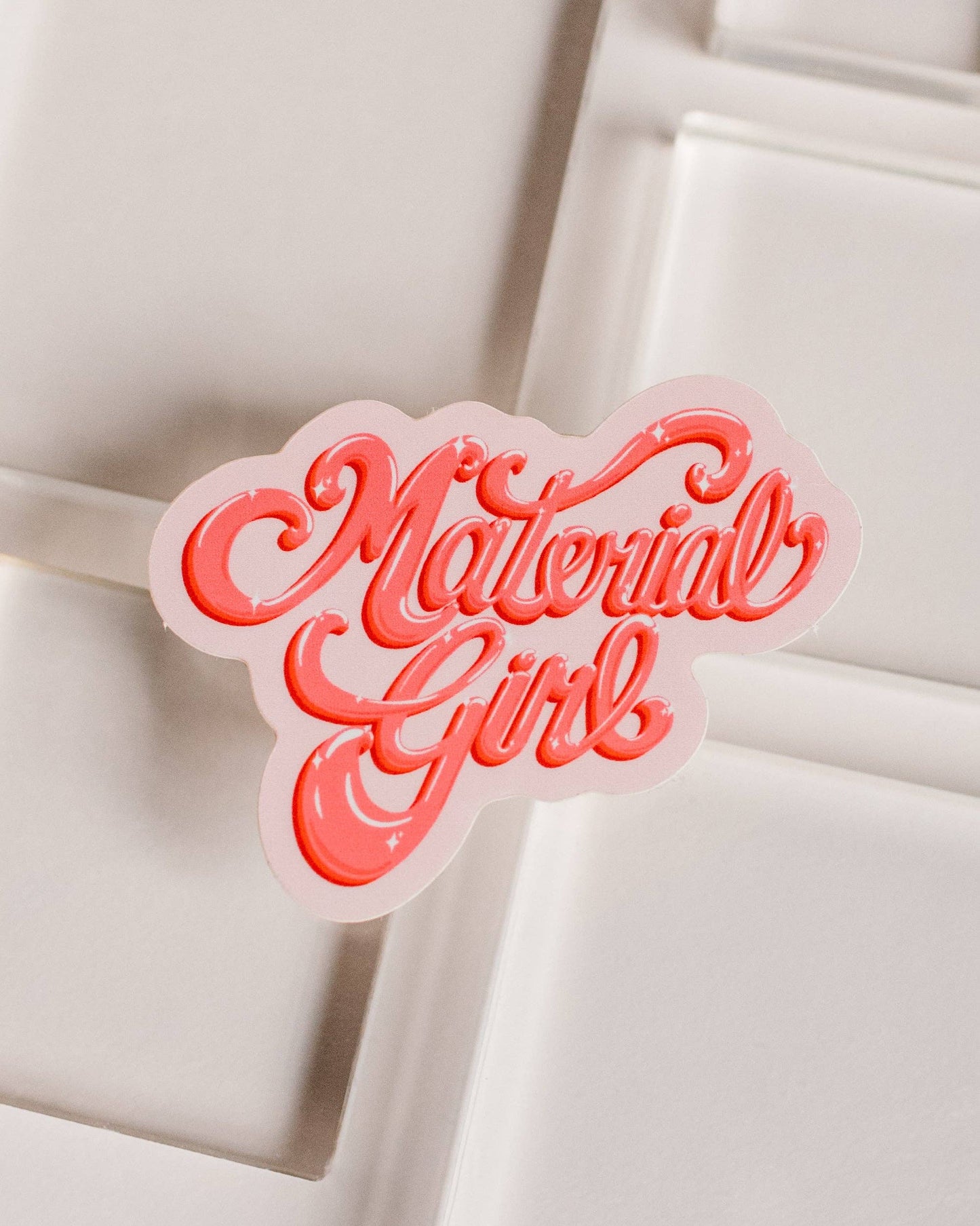 Material Girl Pink Groovy 70s Sticker