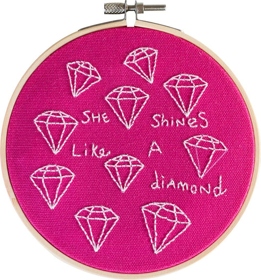 She Shines Like A Diamond Embroidery Hoop Kit