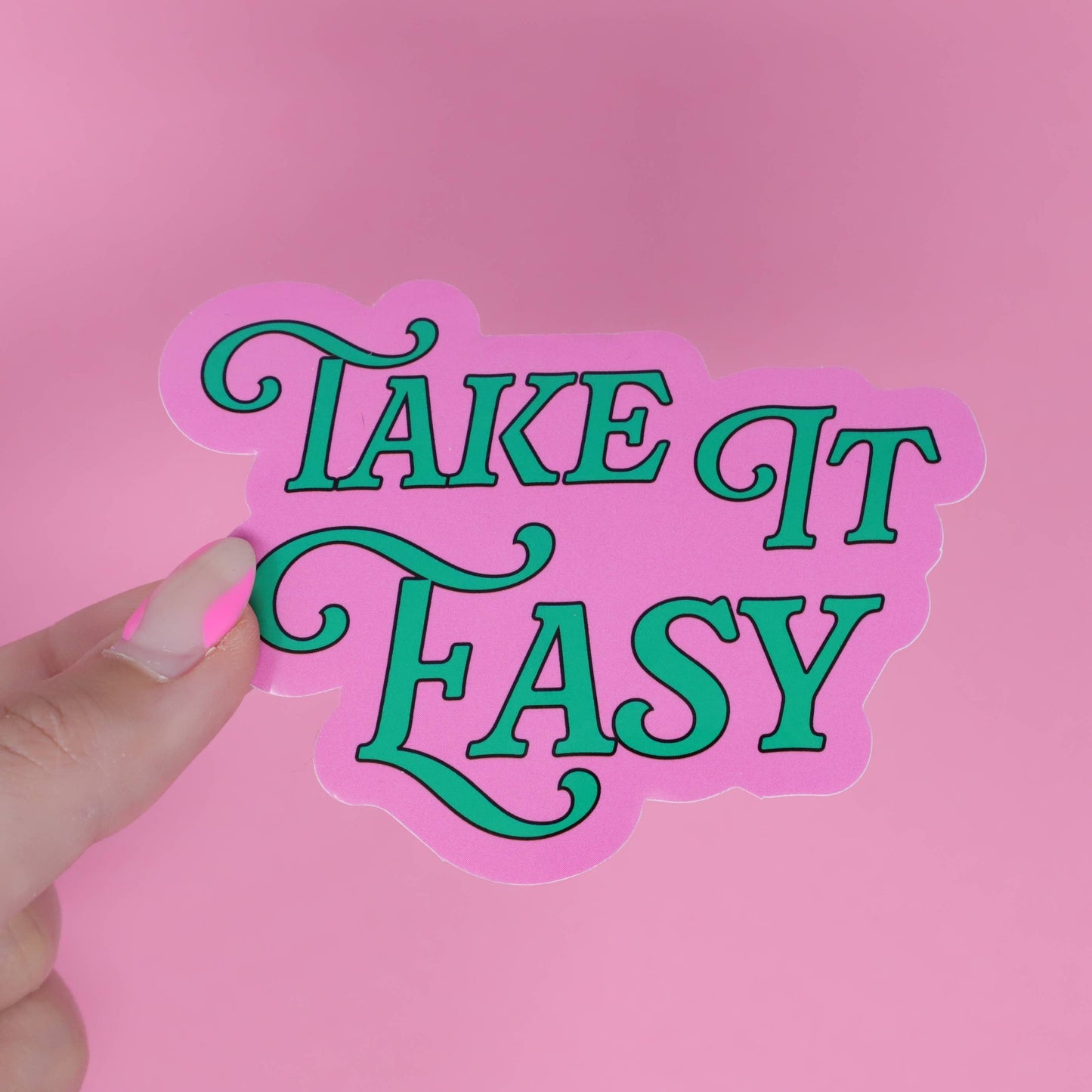 Take It Easy Sticker Pink/Green