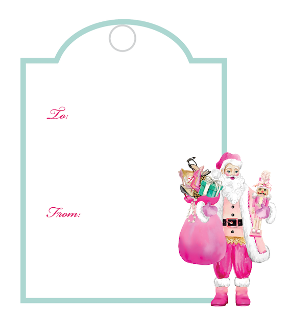 Couture Santa Writable Acrylic Gift Tag