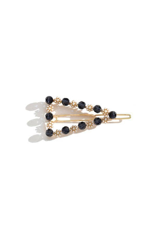 Bead and Pearl Triangle Hair Clip