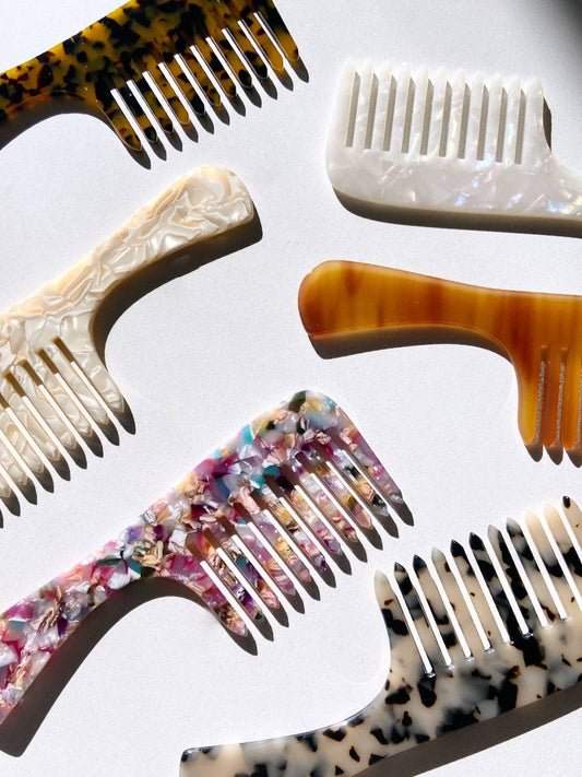 Wide Tooth Acetate Hair Comb | Eco-Friendly