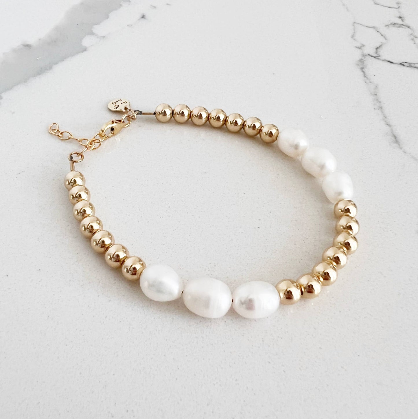 Luxe Pearl Beaded Bracelet - Gold Filled
