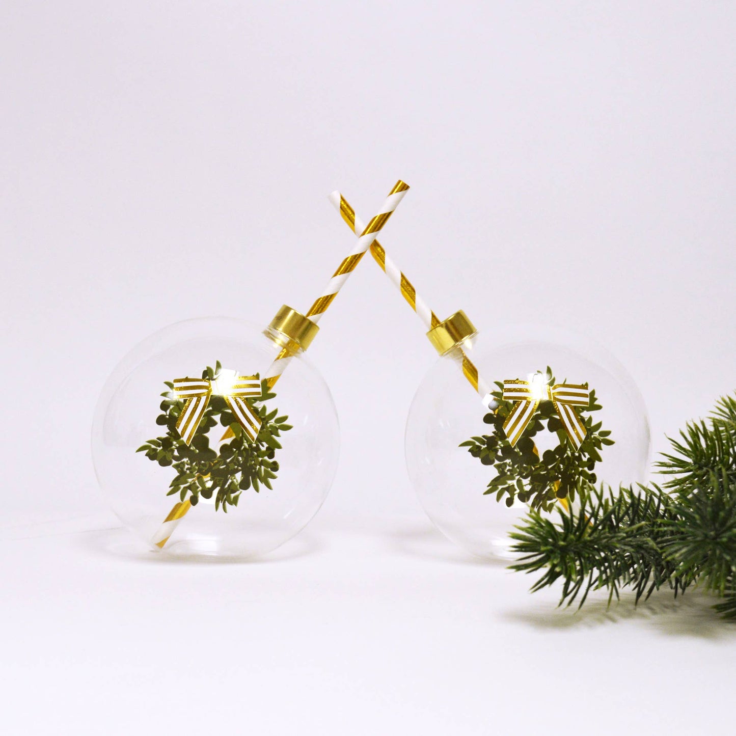 Wreath Ornament Drinking Glass Set