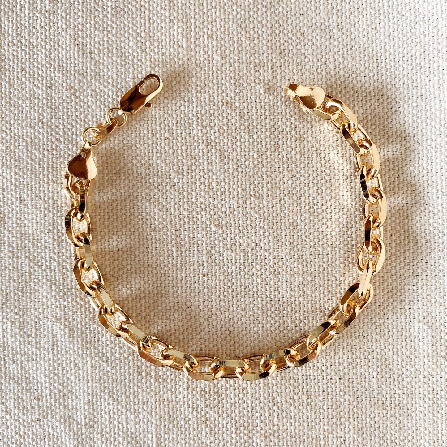 18k Gold Filled 7mm Link Bracelet
